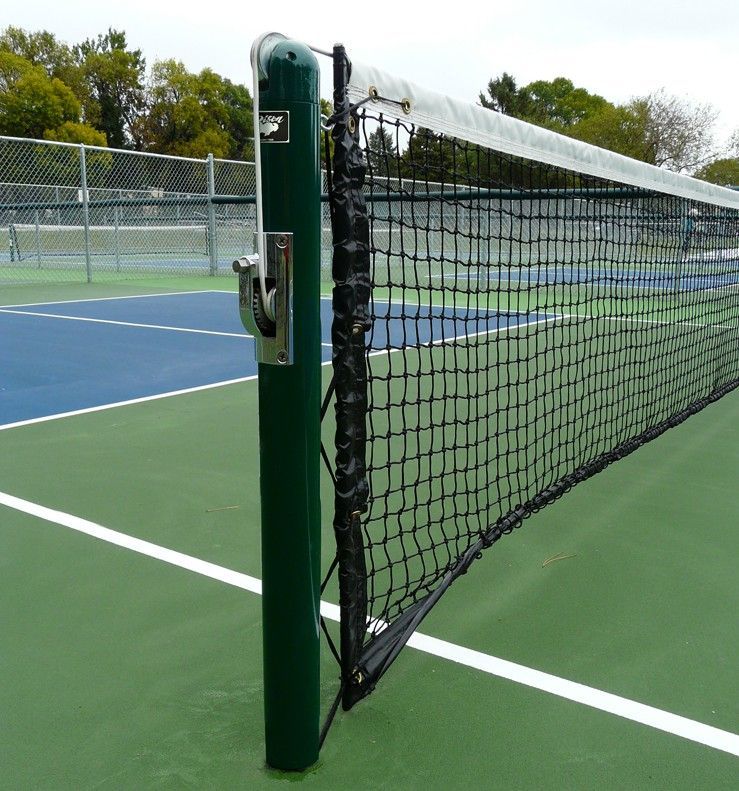 Official competition pickleball. Close up for net and winch.